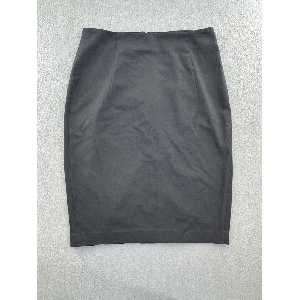 Zara Basic Pencil Midi Skirt Sz 6 Black High Waist Back Zip Workwear Corporate